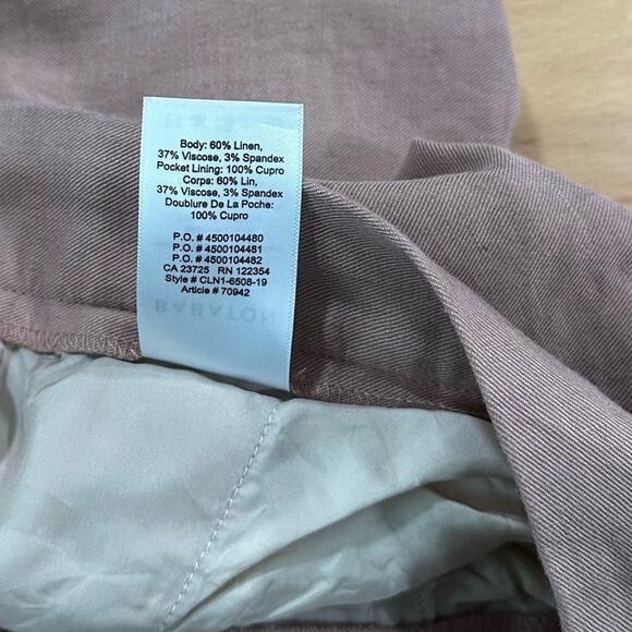 Aritzia Babaton Linen Blend Cropped Pant Blush Pink Pull on size 0 - Picture 8 of 8